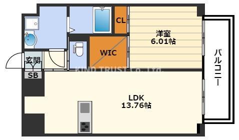 EN NAKAZAKI(1SLDK/7階)の間取り写真