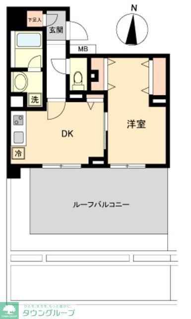 ドゥーエ横濱台町(1DK/10階)の間取り写真