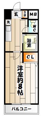 レジデンス妙法寺(1K/1階)の間取り写真