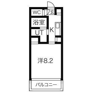 パックス御器所(1K/4階)の間取り写真