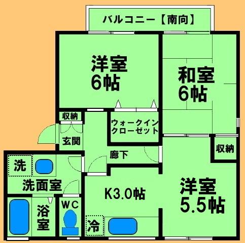 フレマリール塩澤(3K/2階)の間取り写真