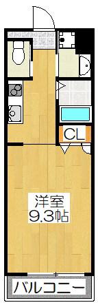 ラヴィータ二条月光(1K/2階)の間取り写真