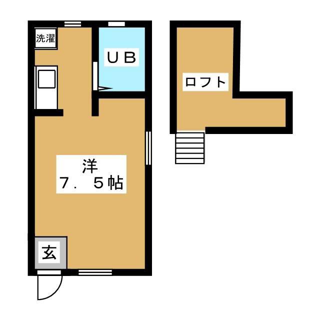 リバーサイド長沼(1K/2階)の間取り写真