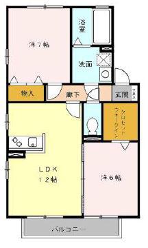 サニーコート(2LDK/2階)の間取り写真