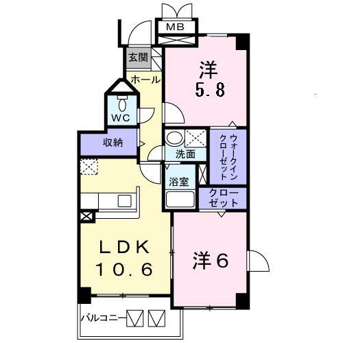 レガリアあかね台I(2LDK/3階)の間取り写真