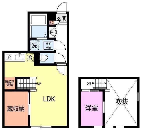 ベルアヴェニール本町(1LDK/1階)の間取り写真