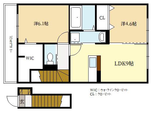 グローリア(2LDK/2階)の間取り写真