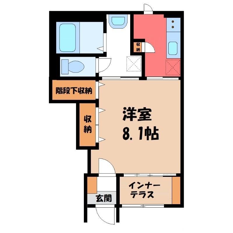 ウィステリア・II(1K/1階)の間取り写真