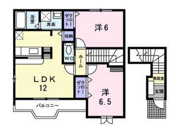 クレスト ケイ(2LDK/2階)の間取り写真
