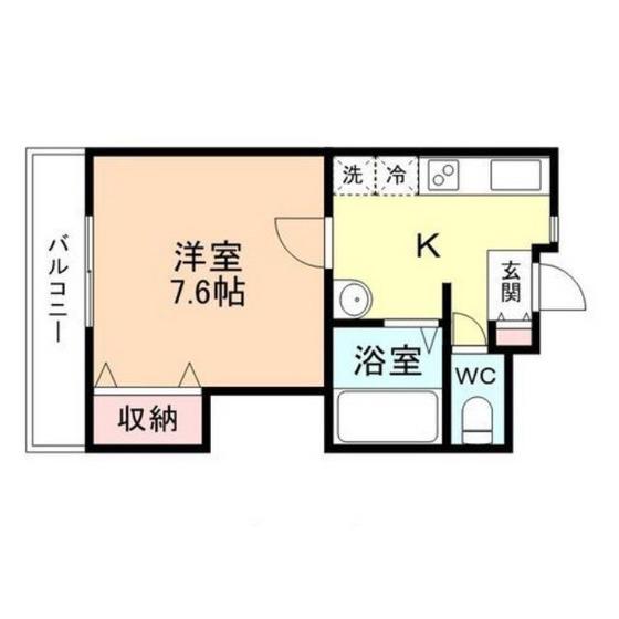 コンチネンタル安野屋(1K/2階)の間取り写真