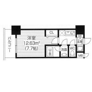 S-RESIDENCE福島LUXE(1K/13階)の間取り写真
