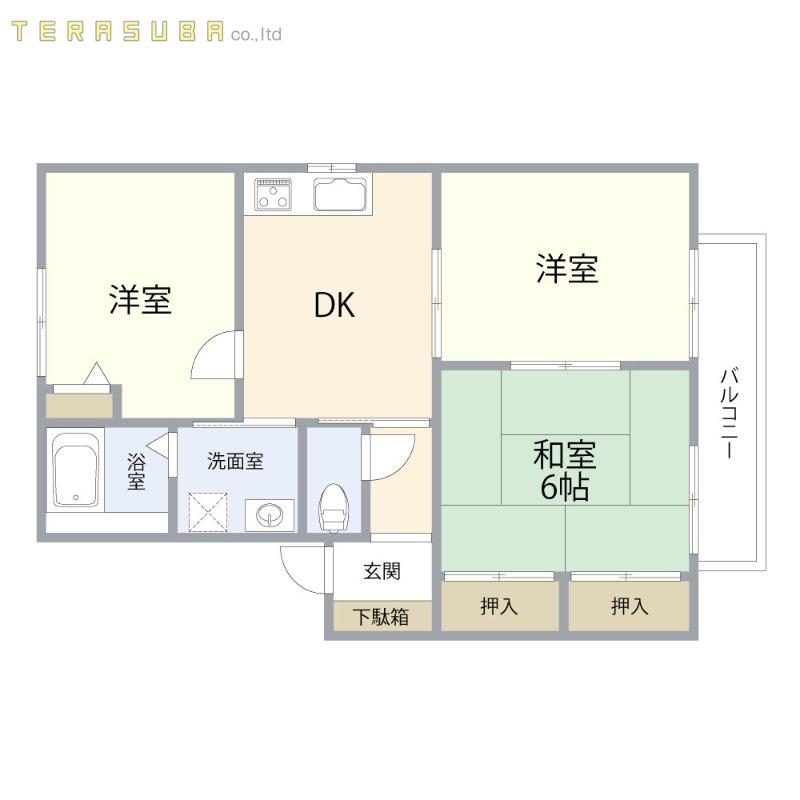 アメニティ高江A(3DK/1階)の間取り写真
