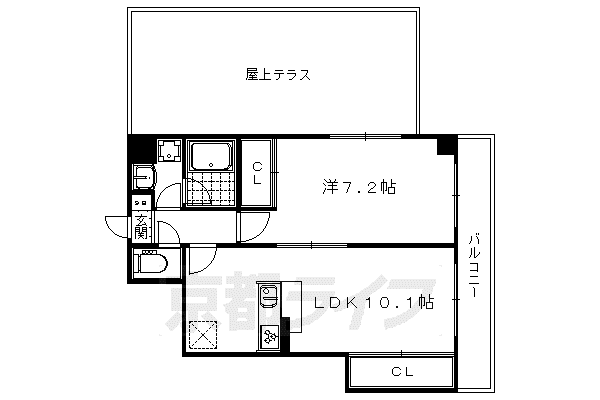エリタージュ・うずまさ(1LDK/4階)の間取り写真