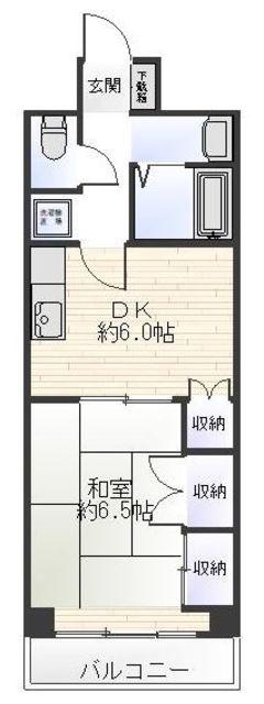 ノビールメンテウエダA(1DK/2階)の間取り写真