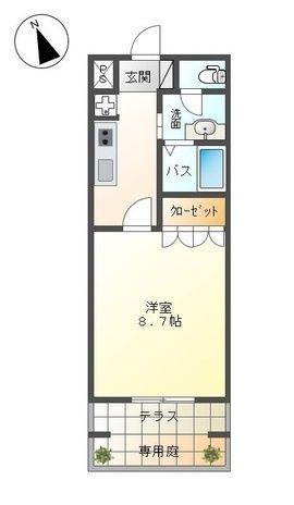 BLUE MOON(1K/1階)の間取り写真