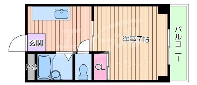 キープロハイツ(ワンルーム/5階)の間取り写真