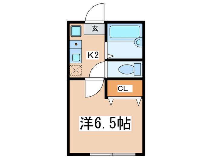 プレステージ若松(1K/1階)の間取り写真