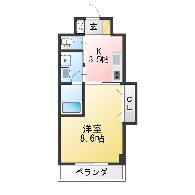 プラチナコート戸塚(1K/3階)の間取り写真