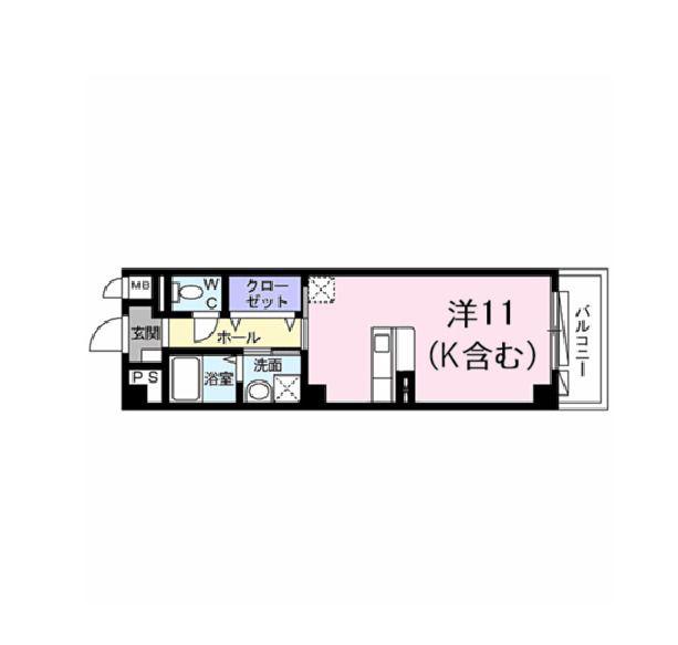 ドミール西大路(ワンルーム/2階)の間取り写真