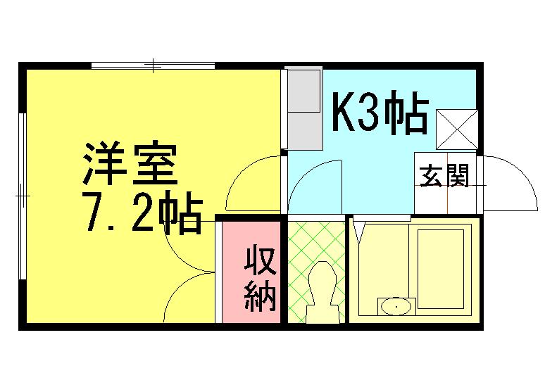 コーポ千木(1K/2階)の間取り写真