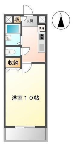 大石ビル(1K/2階)の間取り写真
