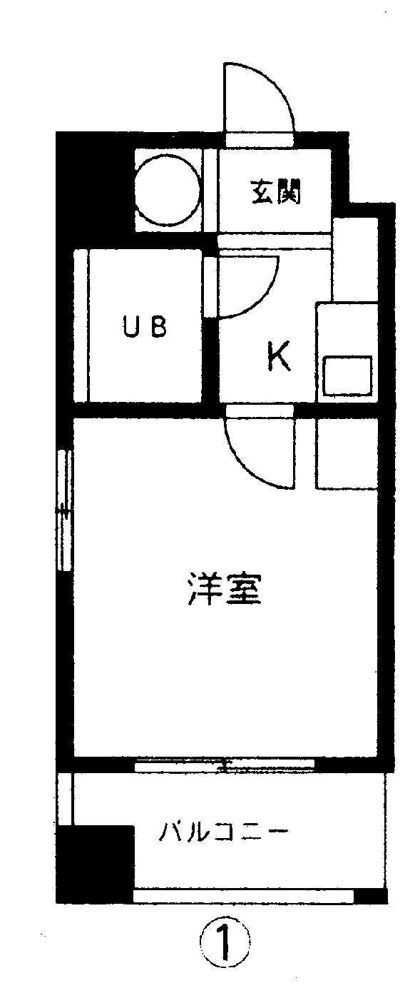 プリンセス駅西(1K/4階)の間取り写真
