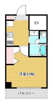 レジデンスホリイ(1K/4階)の間取り写真