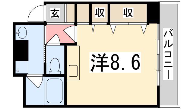 シャトー三和南車崎(ワンルーム/3階)の間取り写真