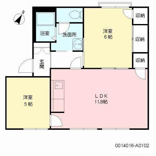 フローラルパレス(2LDK/1階)の間取り写真