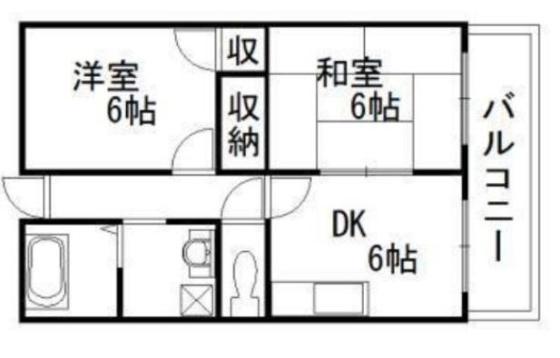 コルロフ51(2DK/4階)の間取り写真