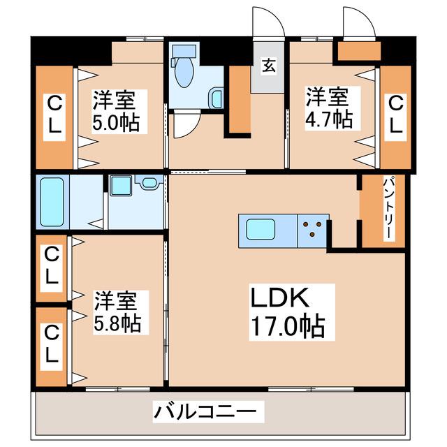 メゾン・ド・アネモネ(3LDK/4階)の間取り写真