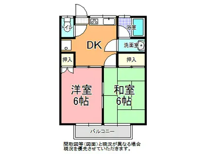 エス・ケイハイツ(2DK/1階)の間取り写真