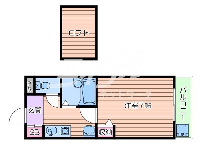 シャトレ豊津I(1K/4階)の間取り写真
