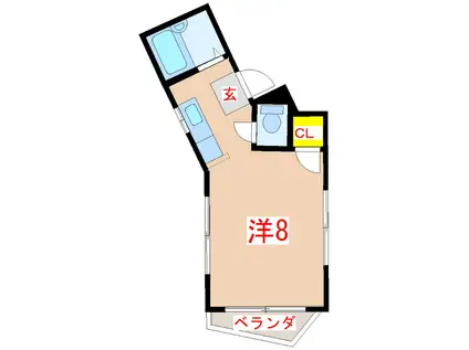 リバーサイド唐湊(ワンルーム/3階)の間取り写真