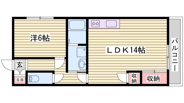 メゾン前田(1LDK/5階)の間取り写真