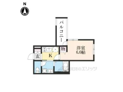 アクアプレイス京都北白川(1K/5階)の間取り写真