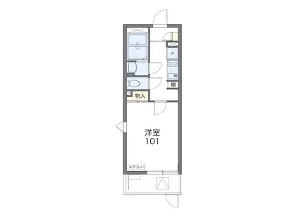 レオネクストフローラ鈴蘭台(1K/3階)の間取り写真