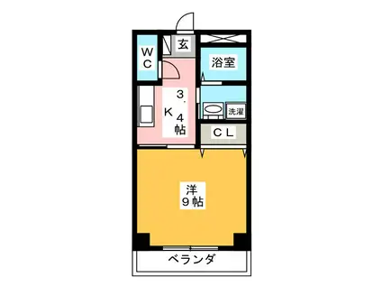 マーガレットスマイル(1K/1階)の間取り写真