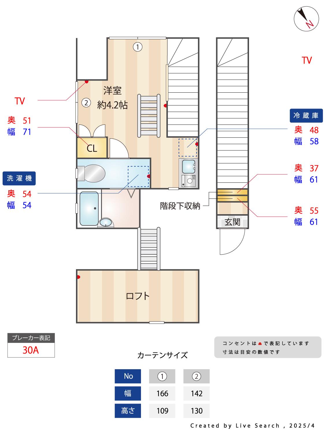 キーウエスト目白(ワンルーム/2階)の間取り写真