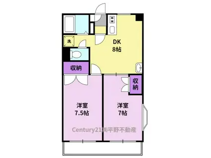 サンシャインコート東合川(2DK/1階)の間取り写真