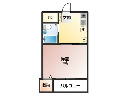US-1南桜塚(1K/2階)の間取り写真