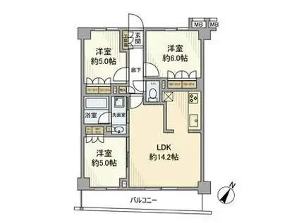 オープンレジデンシア和光プレイス(3LDK/4階)の間取り写真