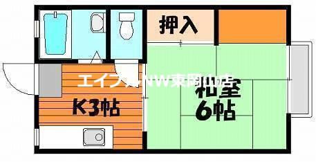 第二オリオンコーポ(1K/2階)の間取り写真