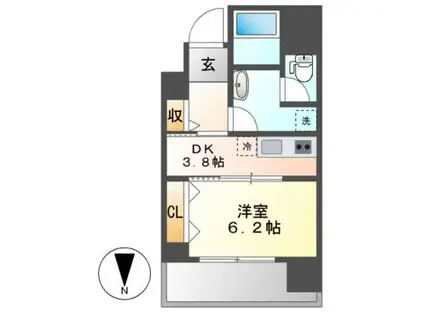 さくらHILLS ROKUBAN PLATINUM RESIDENCE(1DK/8階)の間取り写真