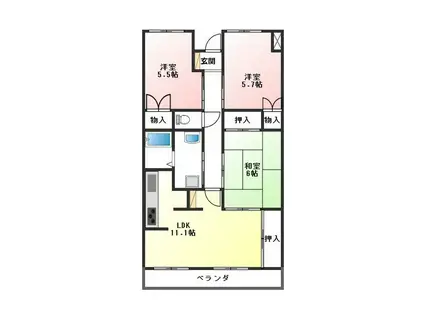 グレース蔵前(3LDK/1階)の間取り写真