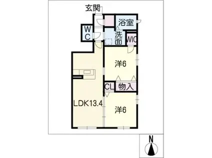 BE IN VOGUE(2LDK/1階)の間取り写真