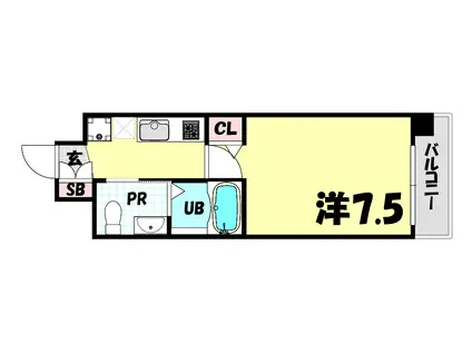 ER CITYS兵庫駅(1K/10階)の間取り写真