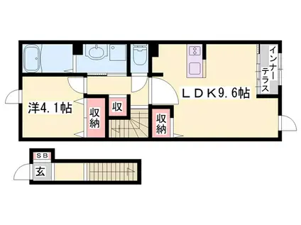 2020(1LDK/2階)の間取り写真