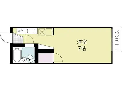 カーサベルデB(1K/2階)の間取り写真