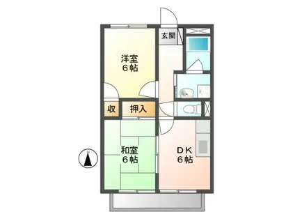 サープラス レオパレスA(2DK/1階)の間取り写真